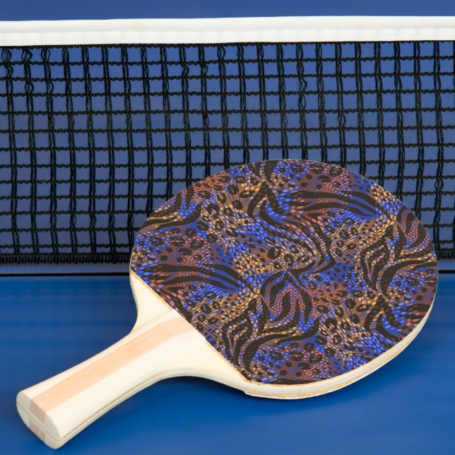 Luxurious Leopard and Zebra Print Pattern Ping Pong Paddle (Insitu)