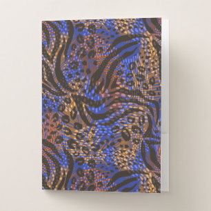 Luxurious Leopard and Zebra Print Pattern Pocket Folder