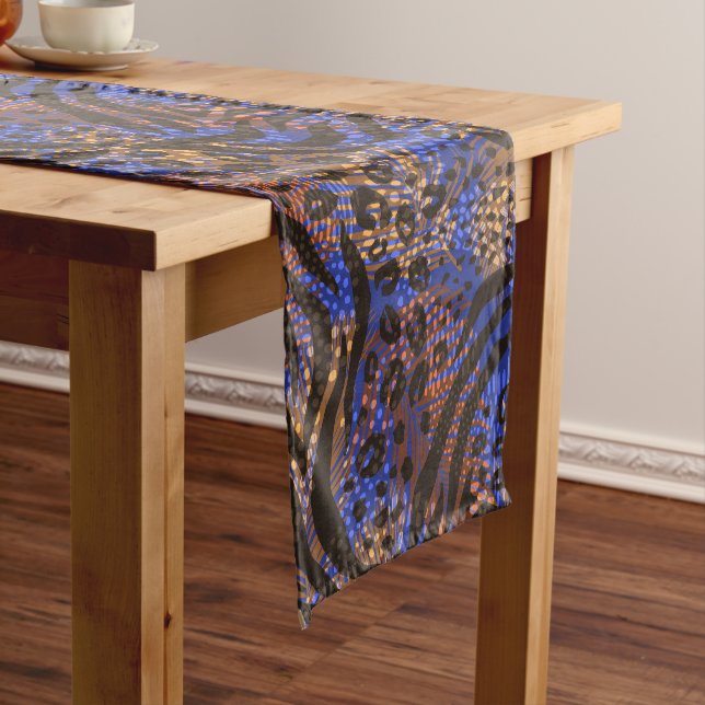 Luxurious Leopard and Zebra Print Pattern Short Table Runner (In Situ)
