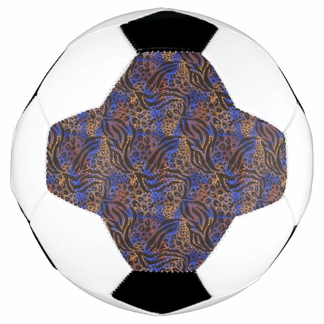 Luxurious Leopard and Zebra Print Pattern Soccer Ball (Front)