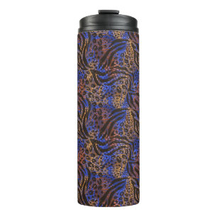Luxurious Leopard and Zebra Print Pattern Thermal Tumbler