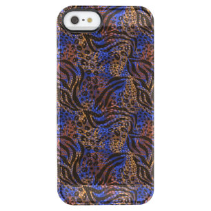 Luxurious Leopard and Zebra Print Pattern Clear iPhone SE/5/5s Case