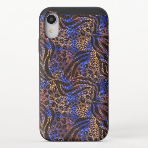 Luxurious Leopard and Zebra Print Pattern iPhone XR Slider Case