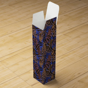 Luxurious Leopard and Zebra Print Pattern Wine Box