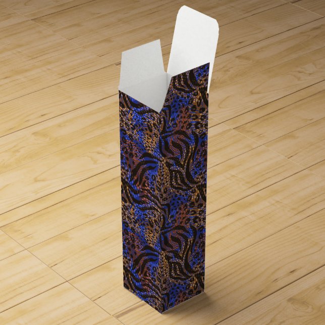 Luxurious Leopard and Zebra Print Pattern Wine Box (Opened)