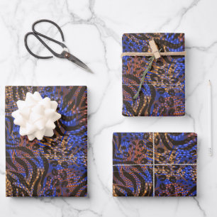 Luxurious Leopard and Zebra Print Pattern Wrapping Paper Sheets
