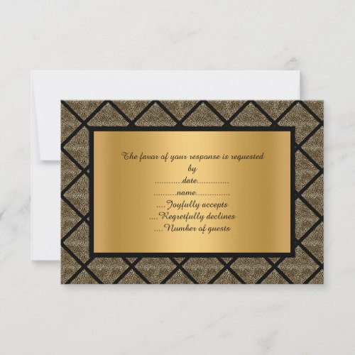 LUXURIOUS LEOPARD PATTERNED GRID RSVP ANNOUCEMENT 