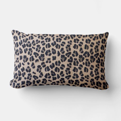 Luxurious Leopard Print Lumbar Pillow 13 x 21