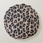 Luxurious Leopard Print Round Throw Pillow (16&quot;) at Zazzle