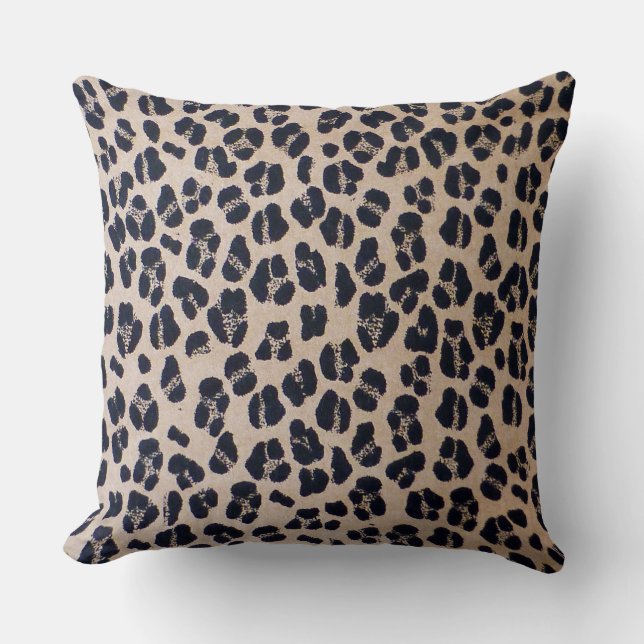Luxurious Leopard Print Throw Pillow 20" x 20" (Front)