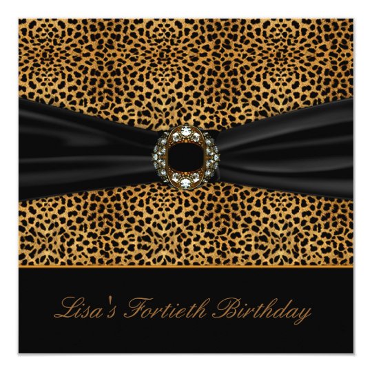 Luxurious Leopard Womans 40th Birthday Party Invitation | Zazzle.com