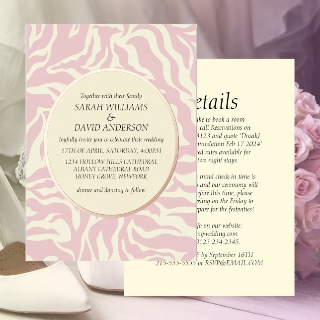 Luxurious Light Rose Pink Matisse Style  Foil Invi Foil Invitation (Creator Uploaded)