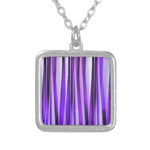 Luxurious Lilac, Purple and Silver Stripy Pattern Plated Necklace