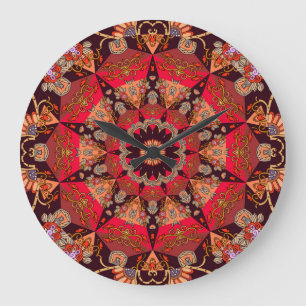 Luxurious mandala seamless, starry floral. large clock