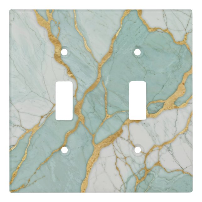 Luxurious Marble Double Toggle Light Switch Cover (Front)