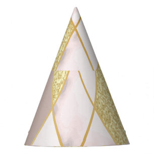 Luxurious Marble Golden Geometric Party Hat