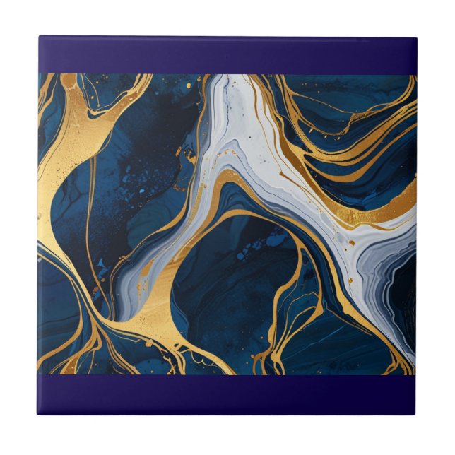 "Luxurious Marble-Textured Ceramic Tile" Ceramic Tile (Front)