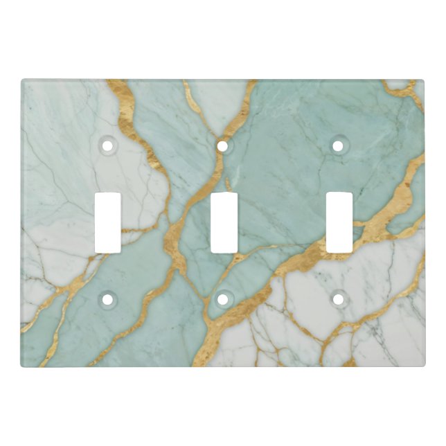 Luxurious Marble Triple Toggle Light Switch Cover (Front)