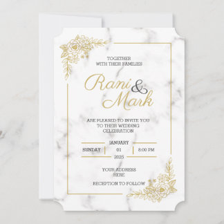 Luxurious Marble Wedding Invitation