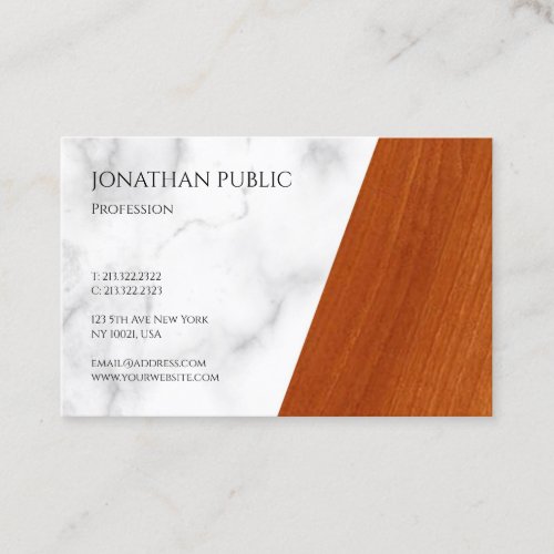 Luxurious Marble Wood Minimalist Modern Elegant Business Card