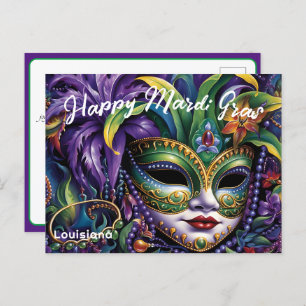 💚💜💛Luxurious Mardi Gras Postcard
