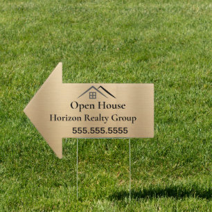 Luxurious Metallic Gold Real Estate Yard Sign