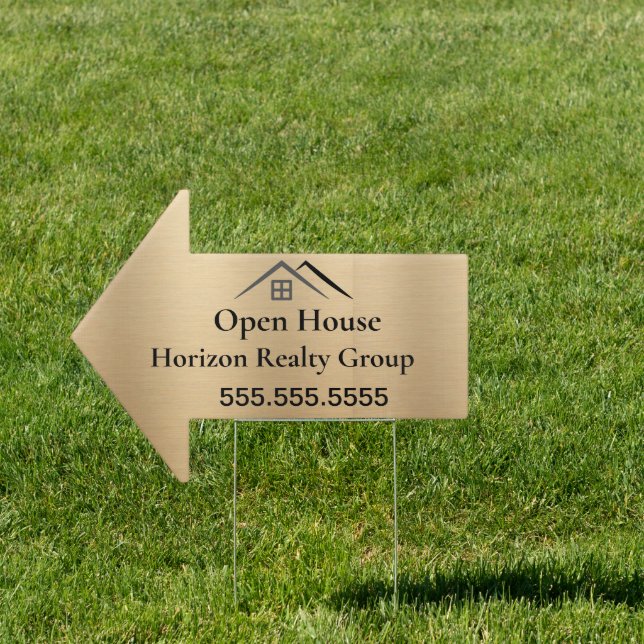 Luxurious Metallic Gold Real Estate Yard  Sign (Insitu)