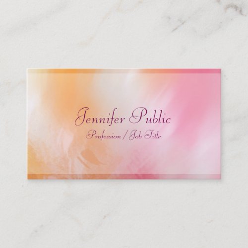 Luxurious Modern Abstract Art Trendy Colorful Chic Business Card