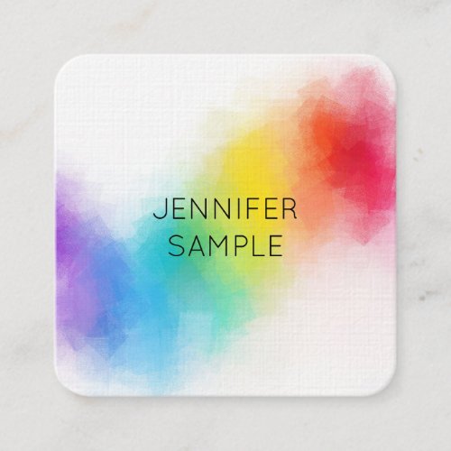 Luxurious Modern Colorful Elegant Professional Square Business Card