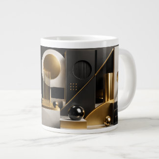 Luxurious Modern Composition: Gold, Black Gift Giant Coffee Mug