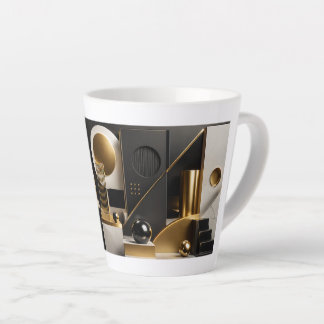 Luxurious Modern Composition: Gold, Black Gift Latte Mug