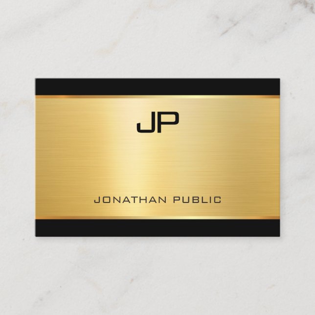 Luxurious Modern Elegant Glamour Gold Template Business Card (Front)