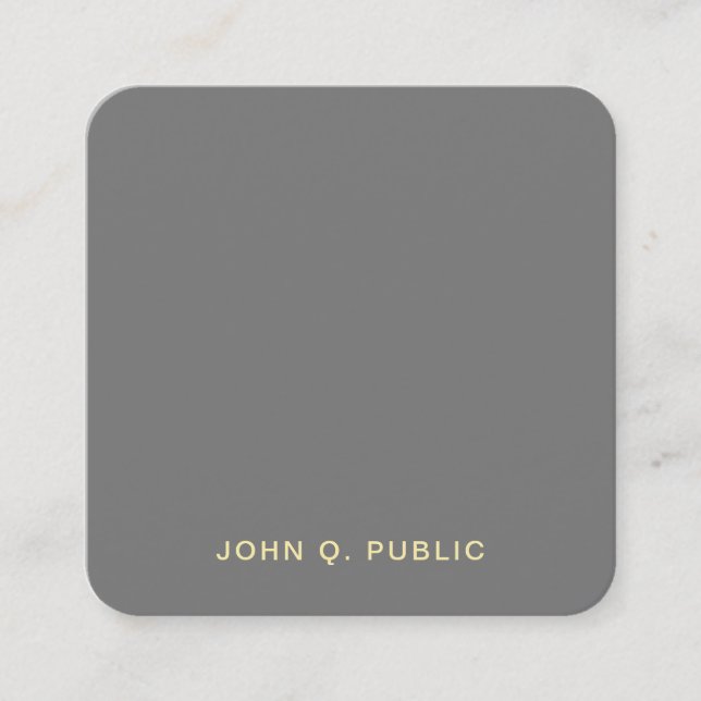 Luxurious Modern Elegant Silk Finish Professional Square Business Card (Front)