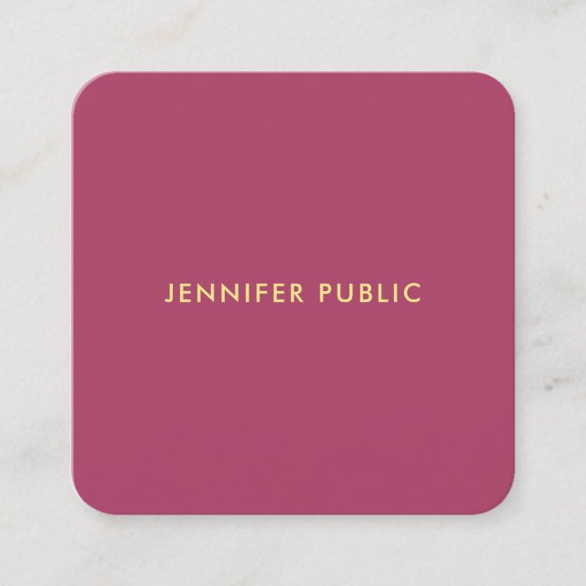 Luxurious Modern Elegant Template Professional Square Business Card (Front)