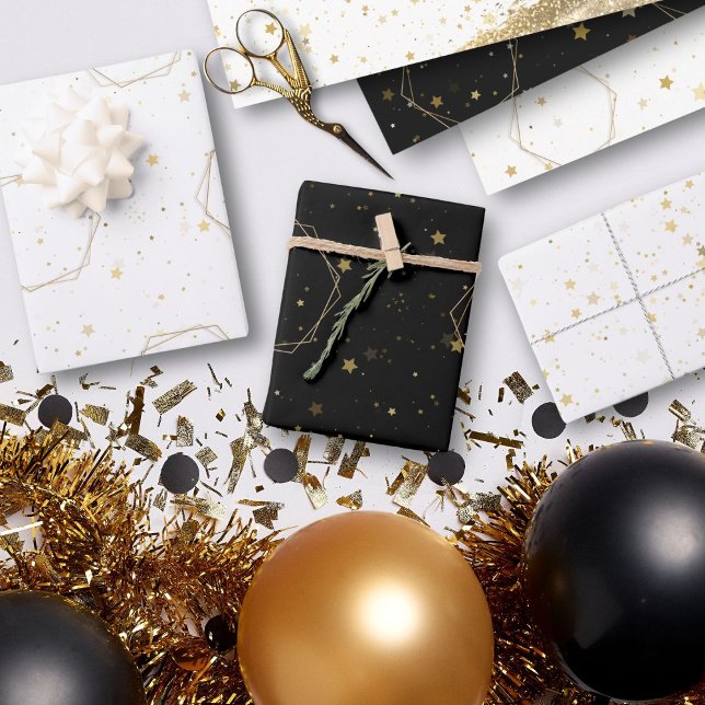 Luxurious Modern Gold Elements Elegant Geometric  Wrapping Paper Sheets (Indulge in luxury with our Modern Gold Elements Wrapping Paper! Perfect for elegant gifts & favors.)