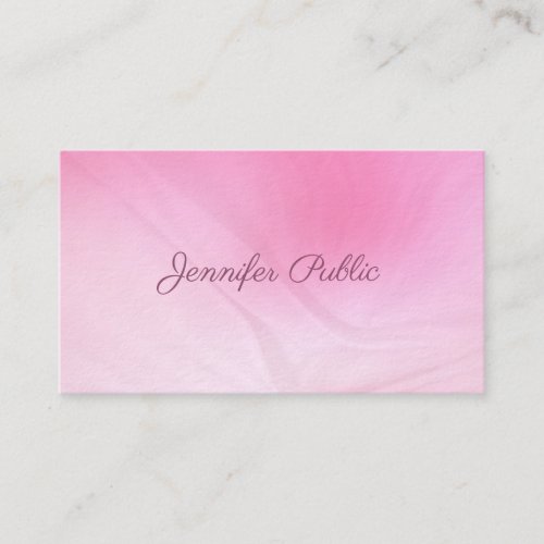 Luxurious Modern Handwritten Pink Template Elegant Business Card