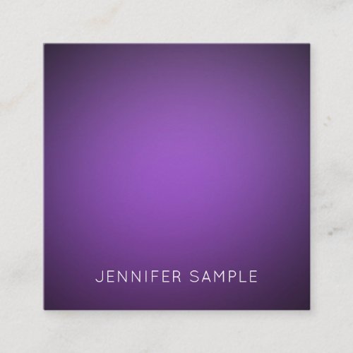 Luxurious Modern Simple Elegant Purple Template Square Business Card