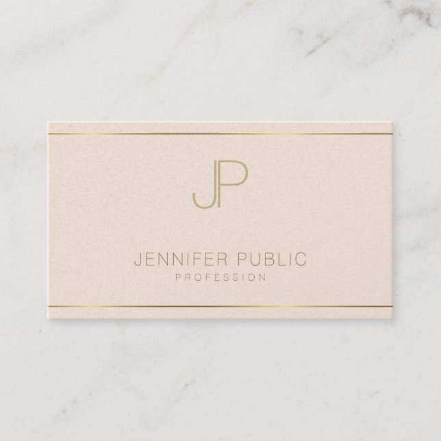 Luxurious Monogram Elegant Modern Elite Template Business Card (Front)
