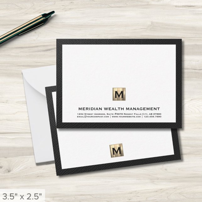 Luxurious Monogram Financial Planner Note Card (Creator Uploaded)