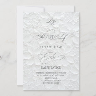 Luxurious Monogram Floral Wedding Invitation