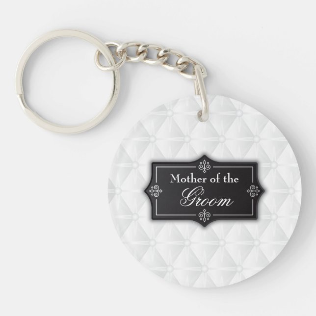 Luxurious Mother of the Groom Wedding Keychain (Front)