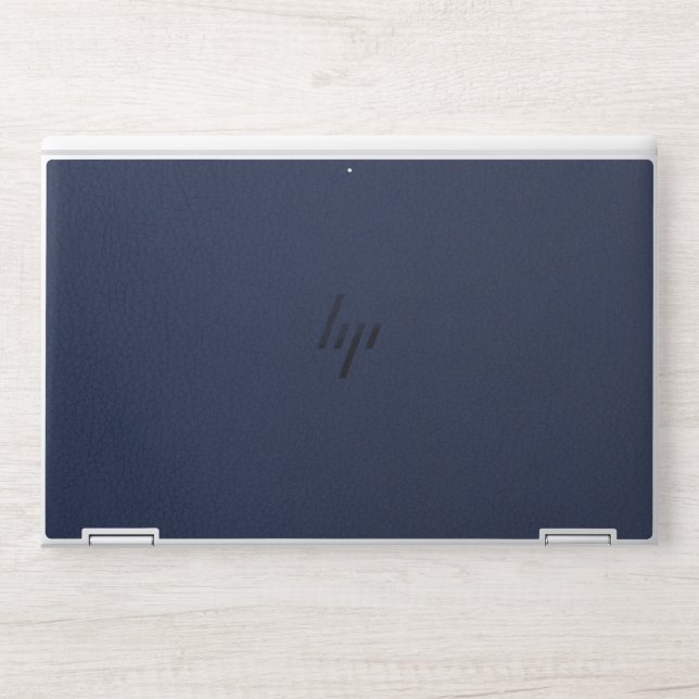 Luxurious navy blue Faux Leather  HP Laptop Skin (Front)