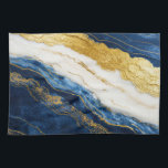Luxurious Navy Blue & Gold Leaf Marble Kitchen Towel<br><div class="desc">Design by LEMAT WORKS // Indulge in luxury with this stunning abstract design featuring deep navy blue,  flowing eggshell white,  and rich textured gold leaf accents. Evoking the beauty of natural marble or agate,  this elegant pattern adds a touch of sophistication to any item.</div>