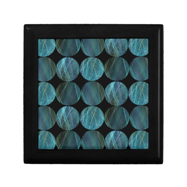 Luxurious Neon Teal Circular Grid  Art Gift Box (Front)