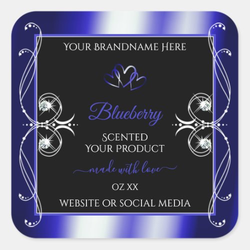 Luxurious Ornaments Black and Blue Product Labels