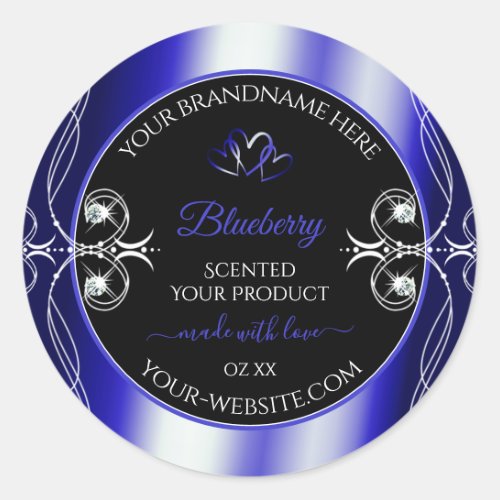 Luxurious Ornaments Black and Blue Product Labels