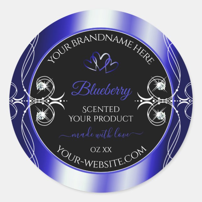 Luxurious Ornaments Black and Blue Product Labels (Front)