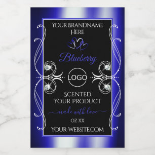 Luxurious Ornaments Black Blue Logo Product Labels