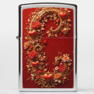 Luxurious Ornate Gold Letter C Zippo Lighter