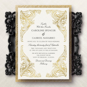 Luxurious Ornate Romantic Wedding Foil Invitation